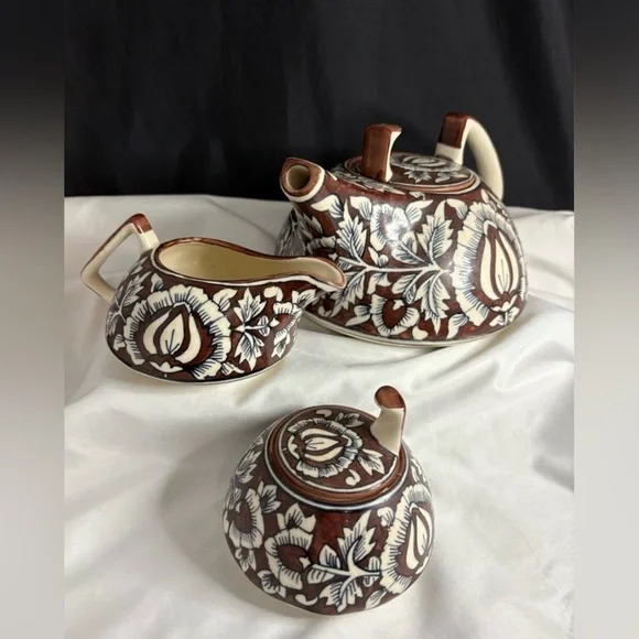 Mungal hand painted tea set/Unravel India - Picture 2 of 5